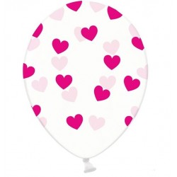 Balões Transparentes com Corações Rosa* preço por unidade