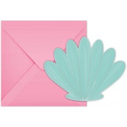6 Convites Concha com Envelope
