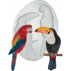 Molde Silicone Papagaio e Tucano
