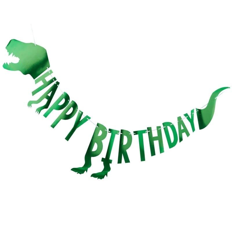 Banner Happy Birthday Dinossauro