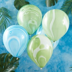 Balões Marmoreados Verde e Azul
