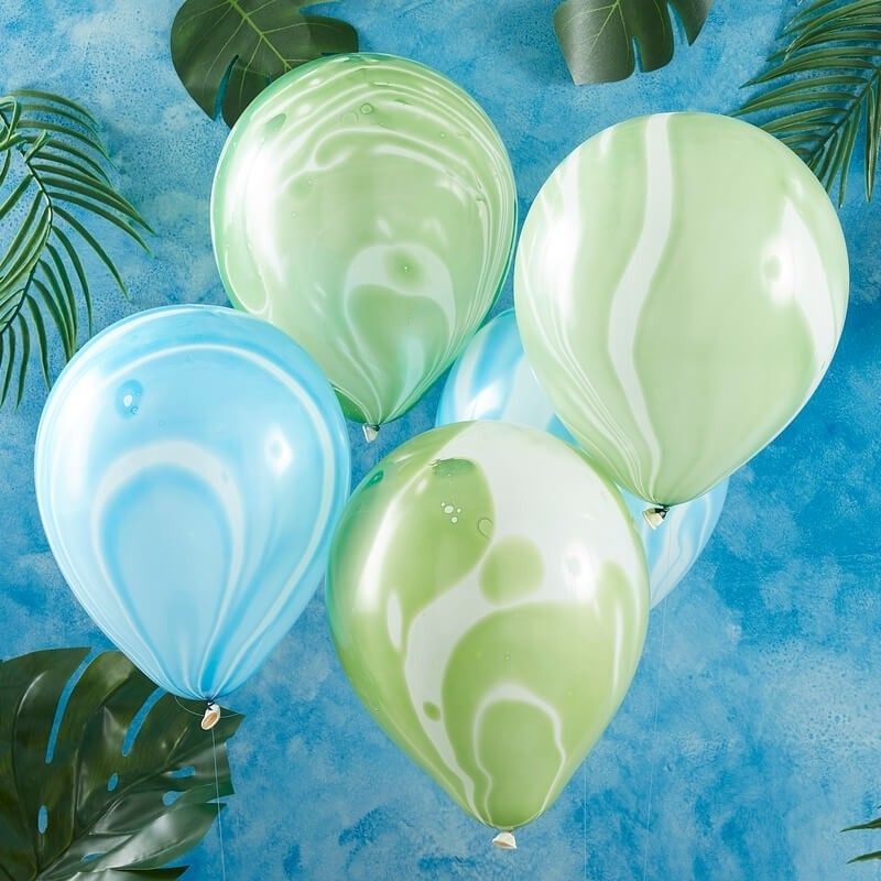 Balões Marmoreados Verde e Azul