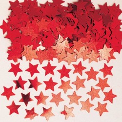 Confetis Mesa Estrelas Vermelhas