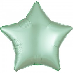 Balão Estrela Acetinado Menta 45 cms