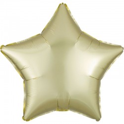 Balão Estrela Acetinado Amarela 45 cms
