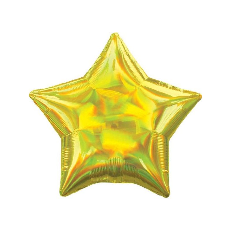 Balão Foil Estrela Iridiscente Amarela