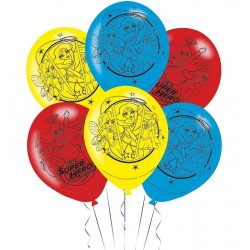 6 Balões Latex Super Hero Girls