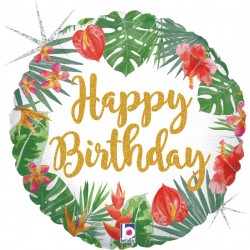 Balão Tema Tropical Happy Birthday