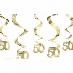 Pendentes 50 Aniversário Douradas