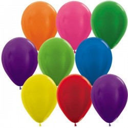 50 Balões 30 Metálicos Sortidos