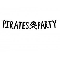 Banner Pirates Party, black, 14x100cm