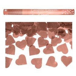 Canhão de Confetis Corações Rose Gold 60cms