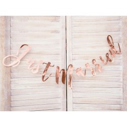 Banner Just Married rose gold 20x77cm