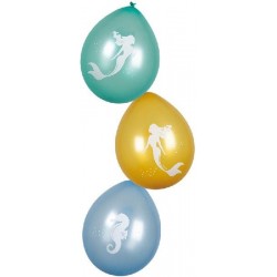 6 Balões Sereias 25cms
