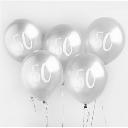 5 Balões Prateados 50