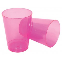 25 Copos Plásticos Rosa Neon