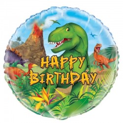 Balão Foil Dinossauro Happy Birthday 45 cms