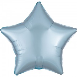 Balão Estrela Acetinado Azul Pastel 45 cms
