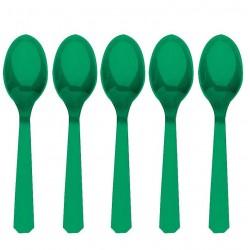 10 Colheres Plásticas Verde
