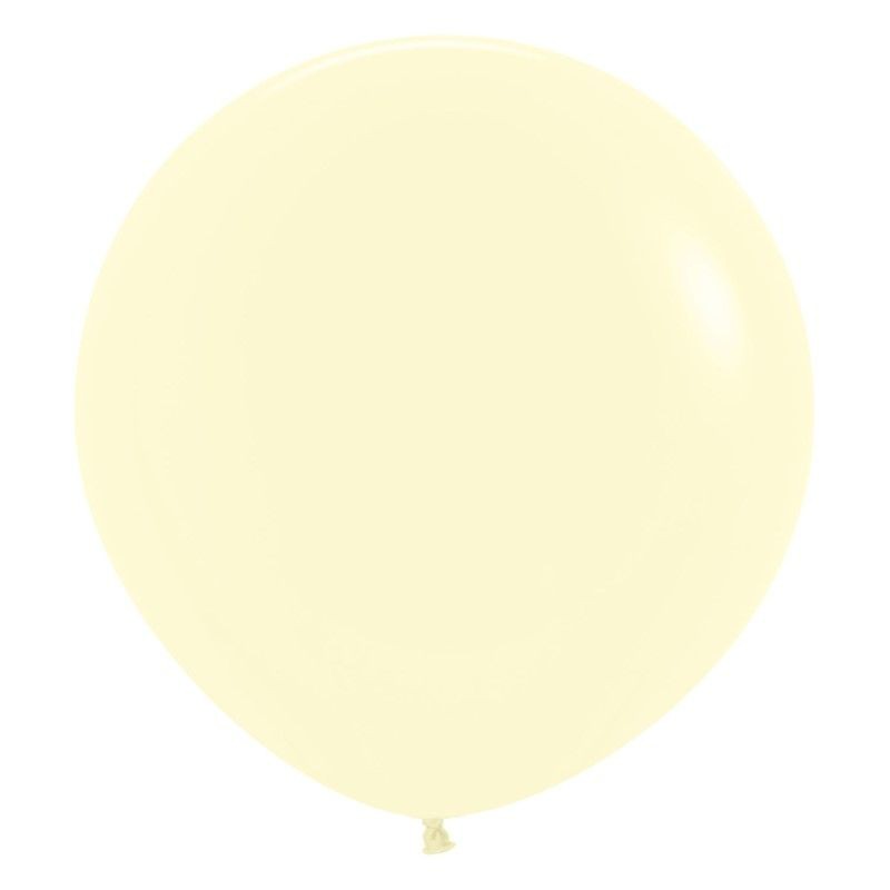3 Balões Mate Amarelo Pastel 60 cms