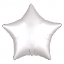 Balão Estrela Acetinado Branco 45 cms