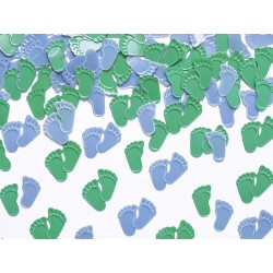 Confetis Mesa Pezinhos Verdes e Azuis