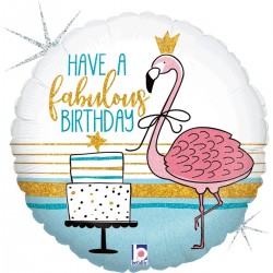 Balão Flamingo Fabulous Birthday