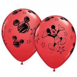6 Balões Mickey 30 cms