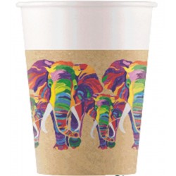 8 Copos Elefantes Coloridos