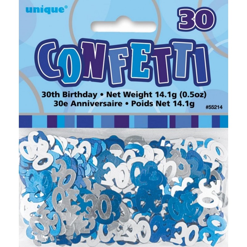 Confetis Decorativos/ Mesa Azuis 30º Aniversário