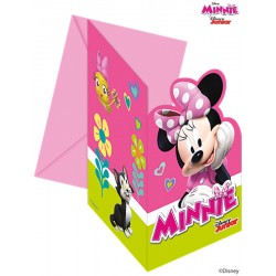 6 Convites com Envelope Minnie