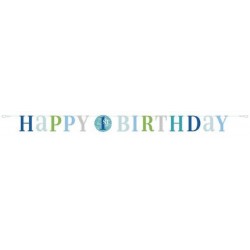 Banner Happy 1st Birthday Azul