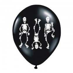 6 Balões Esqueletos 30 cms