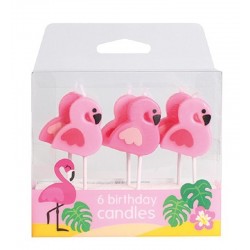 Conj. 6 Velas Flamingos