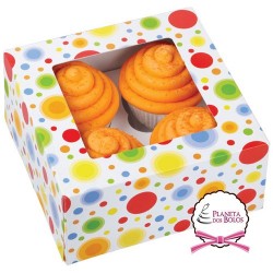 Pack de 3 Caixas de Cupcakes  Círculos Coloridos Wilton