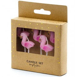 Pack 5 Velas Flamingo 3 cms