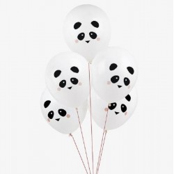 5 Balões Latex Cara Panda