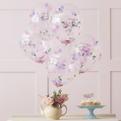 5 Balões Confetis Florais...