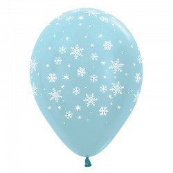 Balão Azul Flocos Brancos