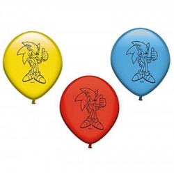 8 Balões Latex Sonic 25 cms