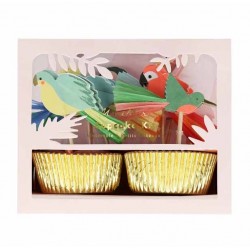 Kit Cup Cakes Pássaros Tropicais