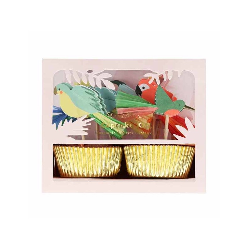 Kit Cup Cakes Pássaros Tropicais