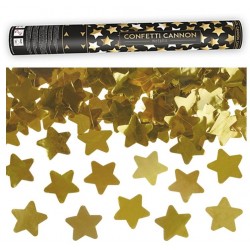 Canhão de Confetis 40 cms Estrelas Douradas