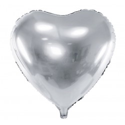 Balão Coração Foil Prata 45...