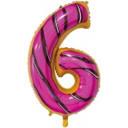 Balão Foil Nº6 Donuts Rosa...
