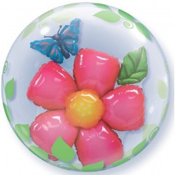Bubble com Flor e Borboleta 3D