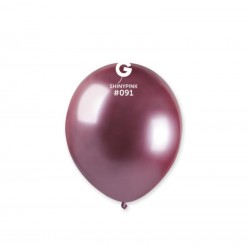 50 Balões Rosa Chrome 13 cms