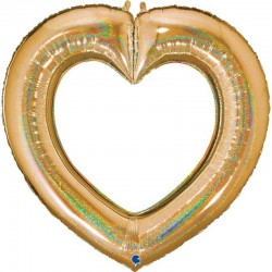 Balão Coração Glitter Dourado
