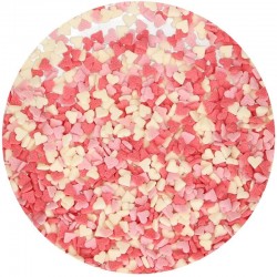 Confetis Mini Corações Vermelhos, Rosa e Brancos