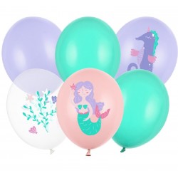 6 Balões Mix Tema Sereias